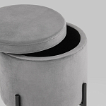 Серый пуф на черных ножках SANJAY варинант исполнения - 3 | Loft Concept в Костроме