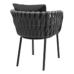 Стул мягкий с декором в виде плетеных лент на спинке и подлокотниках Semicircular Chair Decorated with Ribbons варинант исполнения - 10 | Loft Concept в Костроме