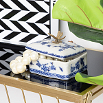 Фарфоровая шкатулка с бронзовой стрекозой Blue and White варинант исполнения - 8 | Loft Concept в Костроме