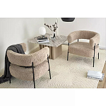 Кресло полукруглое мягкое с буклированной обивкой Armchair with Boucle Upholstery варинант исполнения - 4 | Loft Concept в Костроме