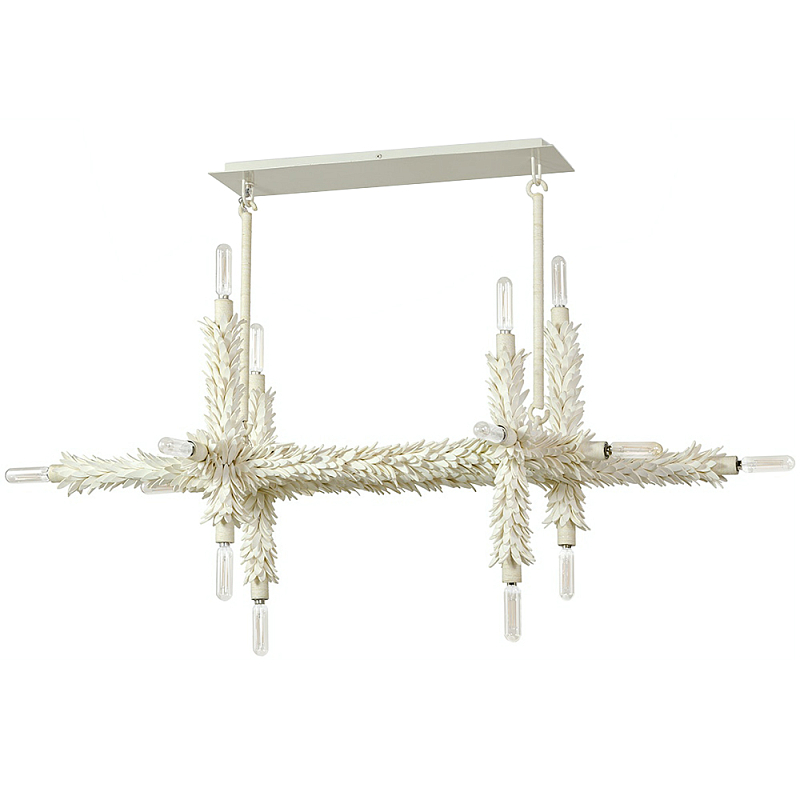 Люстра линейная White Bionic Petals Harmony Linear Chandelier Молочный Белый Люстра линейная White Bionic Petals Harmony Linear Chandelier Молочный Белый в Костроме | Loft Concept