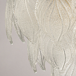 Люстра на цепи с прозрачными стеклянными подвесками в виде листьев Textured Glass Chandelier варинант исполнения - 8 | Loft Concept в Костроме