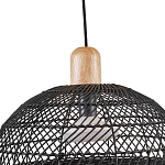 Подвесной светильник с округлым абажуром из черного ротанга Wicker Furniture варинант исполнения - 4 | Loft Concept в Костроме