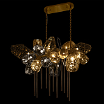 Люстра подвесная с 22-мя гранёными стеклянными плафонами с вертикальными подвесками Gilded Mirage  варинант исполнения - 6 | Loft Concept в Костроме