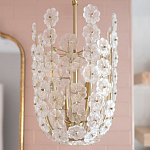 Подвесной светильник декорированный цветами из стекла Lightness of Flowers варинант исполнения - 4 | Loft Concept в Костроме