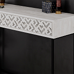 Консоль напольная пыльного белого цвета с выдвижным ящиком с резным орнаментом HEATON CONSOLE OAK варинант исполнения - 4 | Loft Concept в Костроме