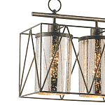 Люстра прямоугольная с 5-ю плафонами из стекла с узором Translucent Pattern варинант исполнения - 1 | Loft Concept в Костроме