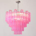 Элитная Люстра Textured Glass Pink Chandelier Ярко Розовое стекло варинант исполнения - 4 | Loft Concept в Костроме