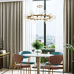 Дизайнерская кольцевая люстра с гирляндой внутри стеклянных сферических плафонов Iona Garland Chandelier 25 варинант исполнения - 3 | Loft Concept в Костроме