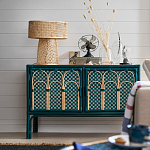 Комод для посуды из ротанга Felice Rattan Green варинант исполнения - 6 | Loft Concept в Костроме