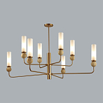 Люстра на штанге с 8-ю цилиндрическими матовыми плафонами и шарами из камня Orb Essence варинант исполнения - 10 | Loft Concept в Костроме