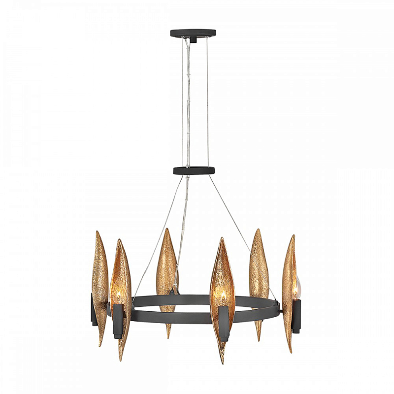 Люстра Hinkley 6 патронов Черный Янтарный в Костроме | Loft Concept 