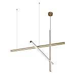 Люстра с 3-мя  пересекающимися цилиндрическими плафонами на тонких тросах Trumpet tube варинант исполнения - 4 | Loft Concept в Костроме
