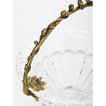 Чаша из прозрачного стекла на ножке с бронзовой ручкой в виде ветки Eden Garden варинант исполнения - 5 | Loft Concept в Костроме