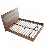 Кровать двуспальная с высоким изголовьем из дерева и подушек из экокожи Modern Look варинант исполнения - 4 | Loft Concept в Костроме