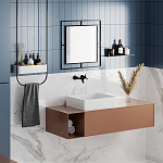 Настенное зеркало квадратной формы в черной металлической раме CORNER MIRROR BLACK варинант исполнения - 2 | Loft Concept в Костроме