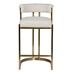 Стул барный букле бежевый с каркасом цвета матовое золото Tactility варинант исполнения - 1 | Loft Concept в Костроме