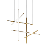 Люстра с 6-ю  пересекающимися цилиндрическими плафонами на тонких тросах Trumpet tube варинант исполнения - 1 | Loft Concept в Костроме