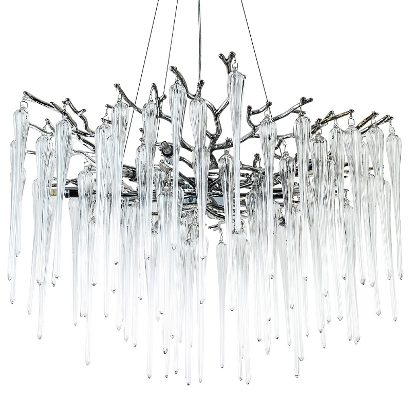 Люстра с хрустальными подвесками Frozen Drops Chandelier Chrome 10 Прозрачный Хром Люстра с хрустальными подвесками Frozen Drops Chandelier Chrome 10 Прозрачный Хром в Костроме | Loft Concept
