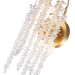 Бра с хрустальными прозрачными подвесками и круглым основанием золотого цвета FAIRYTREE Light варинант исполнения - 2 | Loft Concept в Костроме