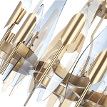 Люстра с вертикальными стеклянными элементами и металлическим каркасом цвета Латунь Vertical Glass варинант исполнения - 3 | Loft Concept в Костроме