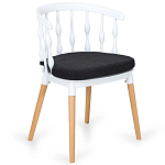 Пластиковый стул на ножках из массива бука Ferret Spiral White варинант исполнения - 7 | Loft Concept в Костроме