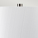 Настольная лампа с круглым фарфоровым основанием ручной работы с покрытием глазурью и белым абажуром из искусственного шелка Elstead Lighting варинант исполнения - 3 | Loft Concept в Костроме