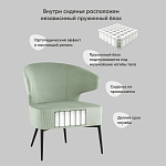 Современное мягкое кресло на металлических ножках Rakush Pistachio варинант исполнения - 9 | Loft Concept в Костроме