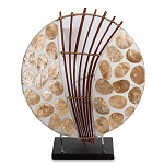 Настольная лампа из перламутра и дерева на подставке Indonesian Shell варинант исполнения - 1 | Loft Concept в Костроме