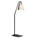 Торшер с черным каркасом и белым тканевым абажуром в форме конуса Stylish Solution варинант исполнения - 1 | Loft Concept в Костроме