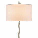 Торшер с цилиндрическим тканевым абажуром на каркасе в виде тонкого дерева Gray Branch варинант исполнения - 1 | Loft Concept в Костроме