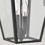 Настенный фонарь черного цвета с прозрачным стеклянным плафоном трапециевидной формы Hinkley варинант исполнения - 4 | Loft Concept в Костроме