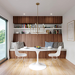 Люстра с 6-ю лампами на тонких изогнутых рожках в современном стиле Feiss варинант исполнения - 7 | Loft Concept в Костроме