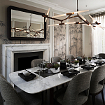 Обои ручная роспись Distant Bamboo Special Colourway on Lead Grey dyed silk варинант исполнения - 1 | Loft Concept в Костроме