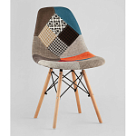 Пластиковый стул на ножках из массива бука Eames Пэчворк варинант исполнения - 1 | Loft Concept в Костроме