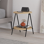 Стол приставной с 2-мя круглыми столешницами из дерева ESSEL OAK варинант исполнения - 6 | Loft Concept в Костроме