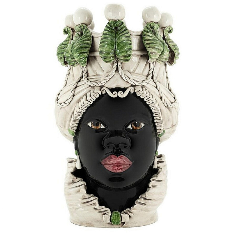 Ваза Abhika Vase Moro Lady Big With Candleholderr dark green Мульти в Костроме | Loft Concept 