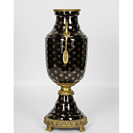 Ваза черного цвета из фарфора с золотистым узором и бронзовыми элементами Eden Garden porcelain and bronze варинант исполнения - 6 | Loft Concept в Костроме