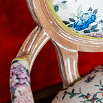 Полукресло из массива бука бежевое с изображением птиц и цветов Beige Green Chinoiserie Garden Chair варинант исполнения - 3 | Loft Concept в Костроме