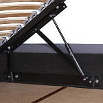 Кровать двуспальная серая с основанием из массива дерева с мягким изголовьем Velour Beds варинант исполнения - 3 | Loft Concept в Костроме