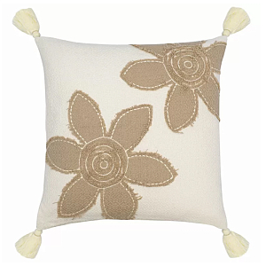 Подушка с цветочным принтом и кисточками Blooming Elegance Harper