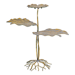 Столик приставной с тремя столешницами Тропические листья Tropical Forest gold варинант исполнения - 1 | Loft Concept в Костроме