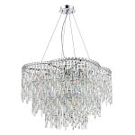 Люстра подвесная с хрустальными подвесками и металлическим основанием цвета Хром Ludivine Lighting варинант исполнения - 1 | Loft Concept в Костроме