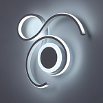 Бра белого цвета с изогнутыми световыми линиями и круглым основанием Luke Lampco Tracer Lamp варинант исполнения - 3 | Loft Concept в Костроме