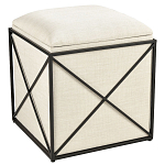 Пуф бежевый с черной металлической рамой Beige Pouf варинант исполнения - 4 | Loft Concept в Костроме