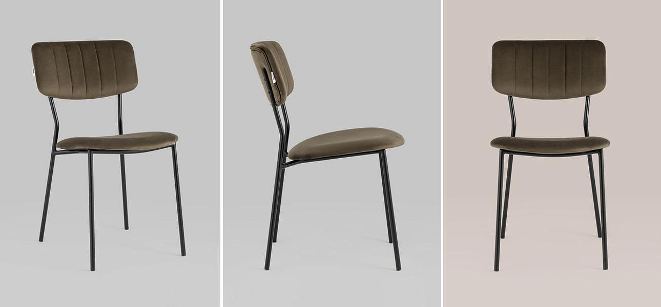 Стул Singer Chair без подлокотника Коричневый Велюр Стул Singer Chair без подлокотника Коричневый Велюр - Loft-Concept в Костроме