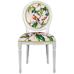 Стул светло-серый из натурального бука с изображением птицы в саду Blooming Colored Birds варинант исполнения - 1 | Loft Concept в Костроме