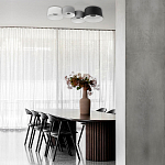 Потолочный светильник с 2-мя цилиндрическими абажурами серого и черного цвета Urban Dome варинант исполнения - 7 | Loft Concept в Костроме