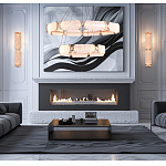 Люстра с 2-мя кольцами с текстурным природным рисунком IceFlame варинант исполнения - 6 | Loft Concept в Костроме