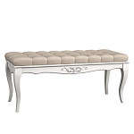 Банкетка из массива бука с бежевой обивкой из велюра White Provence варинант исполнения - 1 | Loft Concept в Костроме